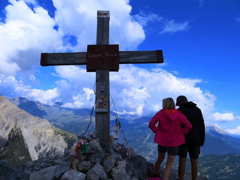 Foto: Andreas Koller / Wandertour / Aiguille Rouge (2545m) / Gipfelkreuz Aiguille Rouge / 25.10.2018 01:21:54