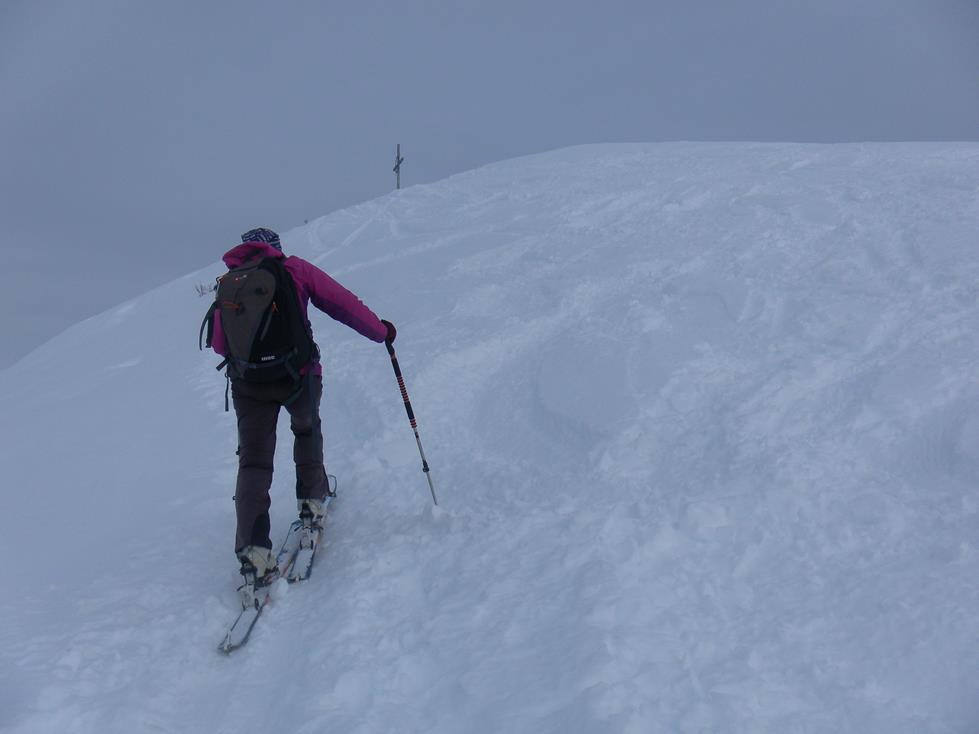 Foto: Wolfgang Lauschensky / Skitour / Grünhorn 2039m aus dem Schwarzwassertal / Gipfelrücken / 10.02.2019 11:21:20