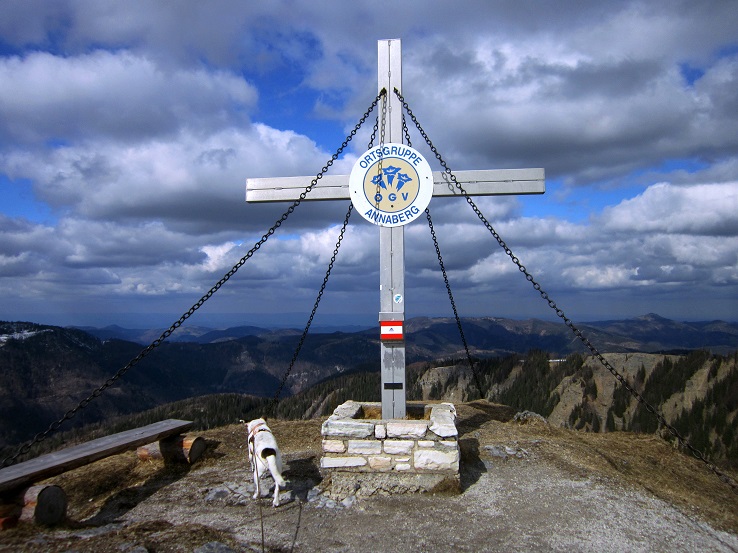 Foto: Andreas Koller / Wandertour / Genusswanderung zum Tirolerkogel (1379m) / Gipfelkreuz Tirolerkogel / 26.04.2020 01:19:46