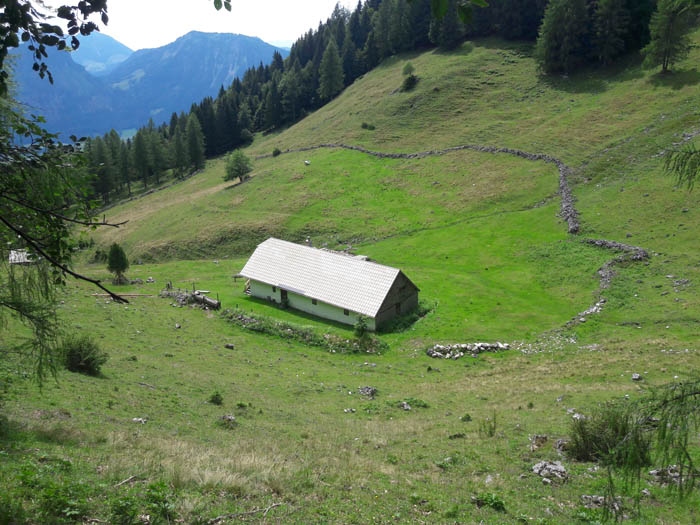Foto: Rupert Gredler / Wandertour / Eine Vormauersteinrunde / Der Steig geht etwas oberhalb der Sommeraualm vorbei. / 09.08.2021 10:14:57