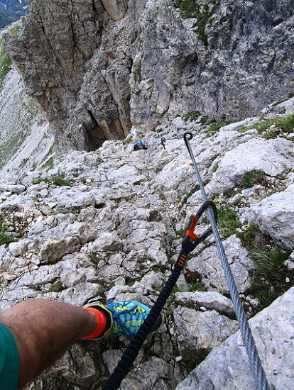 Foto: Andreas Koller / Klettersteigtour / Masaré Klettersteig über dem Rif. Roda di Vael (2607m) / 22.09.2021 02:16:20