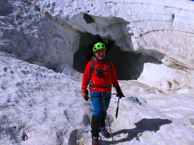 Foto: Andreas Koller / Wandertour / Gletscherstudien am Dome de la Lauze (3559m) / Gletschertor / 17.10.2021 01:27:33