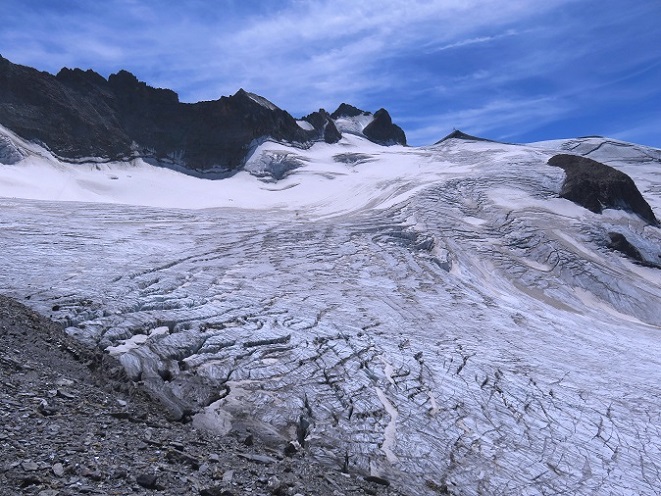 Foto: Andreas Koller / Wandertour / Gletscherstudien am Dome de la Lauze (3559m) / Letzter Blick auf den Glacier de la Girose / 17.10.2021 01:21:55