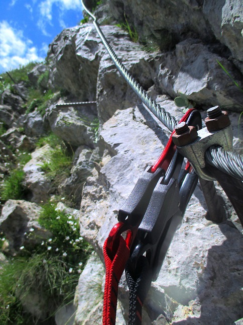 Foto: Andreas Koller / Klettersteigtour / Leichte Klettersteigrunde am Nassfeld (2079m) / Schlüsselstelle (B/C) / 13.09.2022 01:21:28