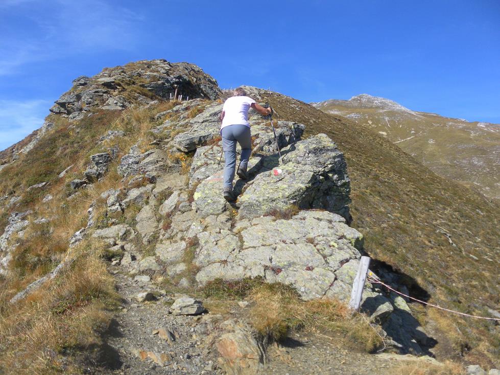 Foto: Wolfgang Lauschensky / Wandertour / Telfer Weißen 2588m und Roßkopf 2189m von Sterzing / Verbindungsrücken bei der Ochsenscharte / 06.11.2022 18:00:38