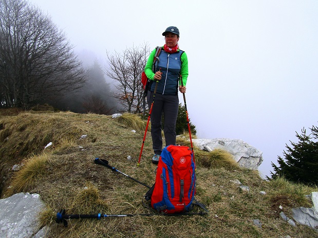 Foto: Andreas Koller / Klettersteigtour / Monte Boccaor auf der Via ferrata Sass Brusai (1531m) / Am Monte Boccaor / 25.10.2023 01:07:58