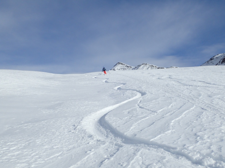 Foto: Manfred Karl / Skitour / Kammwanderung zum Rudlhorn (2448 m) / Gemütliche Abfahrt zur Sennhütte / 05.03.2024 21:07:33