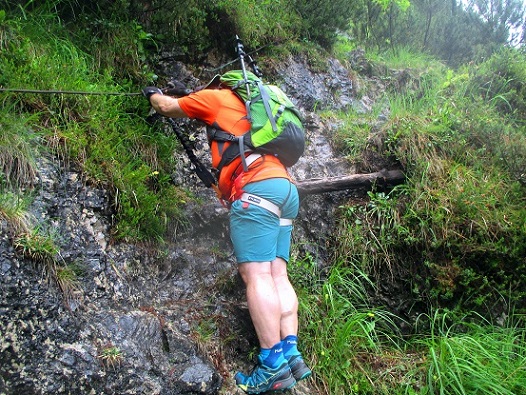 Foto: Andreas Koller / Klettersteigtour / Klettersteig Reibwand zum Paul-Gruber-Haus (950m) / Einstieg in den Reibwand Steig / 23.01.2025 23:56:12