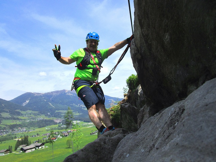 Foto: Andreas Koller / Klettersteigtour / Blausee Klettersteig (1015m) / Im Blausee Klettersteig / 19.05.2025 23:14:05