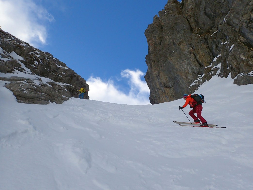 Foto: Manfred Karl / Skitour / Ruchwannenkopf (2179 m) - Überschreitung / Unterhalb der Scharte / 23.06.2026 10:08:50