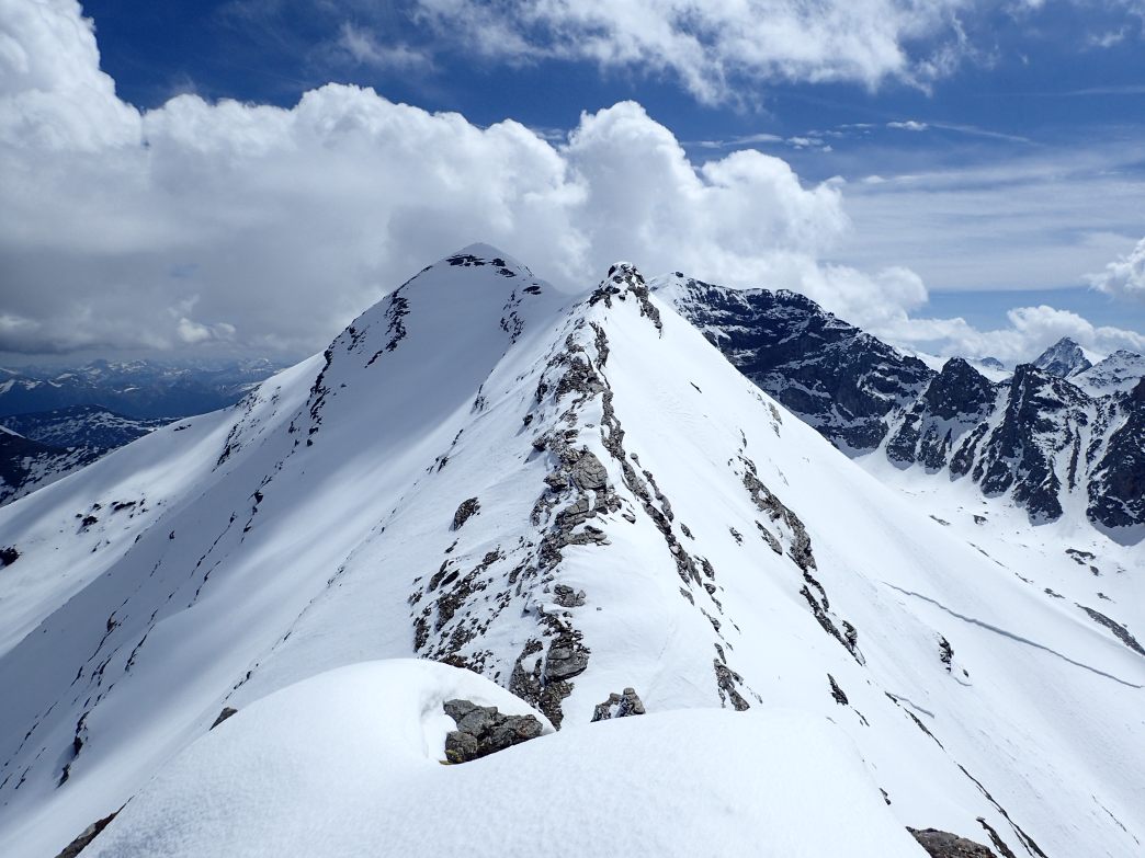 Foto: Manfred Karl / Skitour / Noespitze (3005 m) und Herbertturm (2971 m) aus dem Seidlwinkltal / Auf der Noespitze, dahinter Krumlkeeskopf, Hocharn, ganz rechts Sonnblick / 23.06.2026 14:53:00