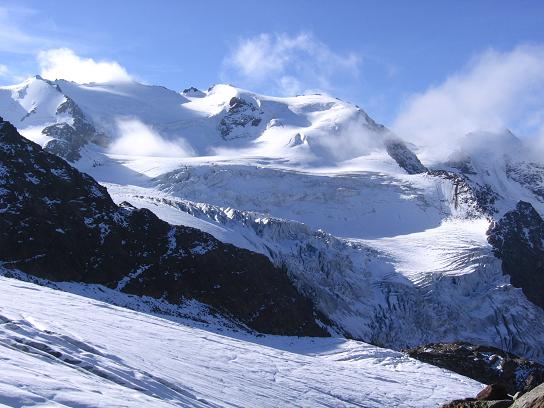Foto: Andreas Koller / Wandertour / Aus dem Fornokessel auf den Palon de la Mare (3703 m) / Der Forno-Gletscher / 28.05.2007 11:12:49
