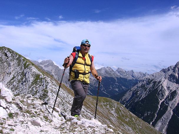 Foto: Andreas Koller / Klettersteigtour / Karwendel- und Mittenwalder Klettersteig (2384m) / Auf der Brunnensteinspitze / 31.08.2007 23:07:04