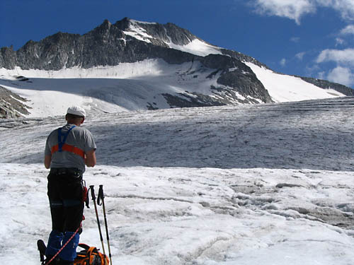 Foto: Andreas Koller / Wandertour / Cresta Croce und Cannone 149 (3330 m) / Die Cresta Croce vom Ghiacciaio del Adamello / 27.12.2006 17:51:07