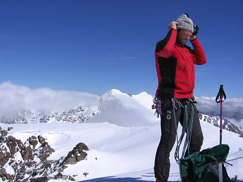Foto: Andreas Koller / Wandertour / Aus dem Fornokessel auf den Palon de la Mare (3703 m) / Der Cevedale (3769 m) vom Palon de la mare / 27.12.2006 17:52:53